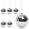 Disco Ball Christmas Tree Ornaments, Silver Decorations (4 Inches, 6 Pack)